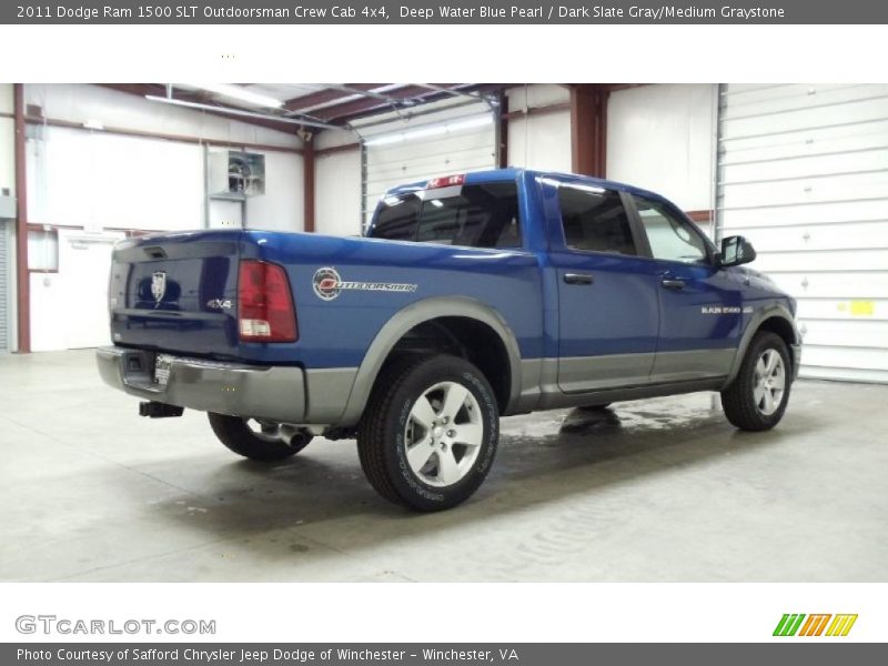 Deep Water Blue Pearl / Dark Slate Gray/Medium Graystone 2011 Dodge Ram 1500 SLT Outdoorsman Crew Cab 4x4