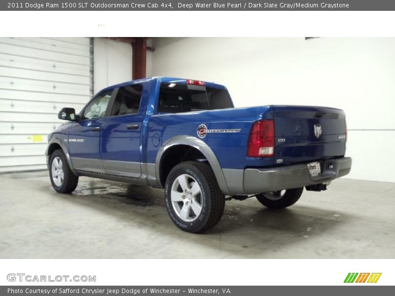 Deep Water Blue Pearl / Dark Slate Gray/Medium Graystone 2011 Dodge Ram 1500 SLT Outdoorsman Crew Cab 4x4