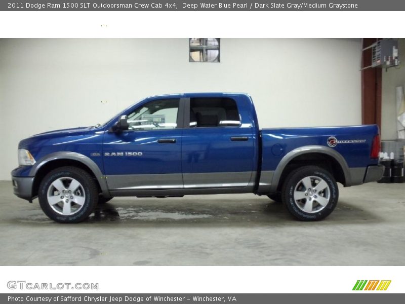 Deep Water Blue Pearl / Dark Slate Gray/Medium Graystone 2011 Dodge Ram 1500 SLT Outdoorsman Crew Cab 4x4