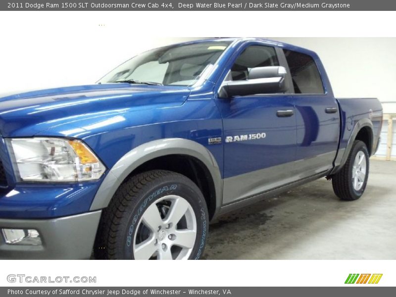 Deep Water Blue Pearl / Dark Slate Gray/Medium Graystone 2011 Dodge Ram 1500 SLT Outdoorsman Crew Cab 4x4