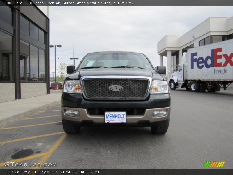 Aspen Green Metallic / Medium Flint Grey 2005 Ford F150 Lariat SuperCab