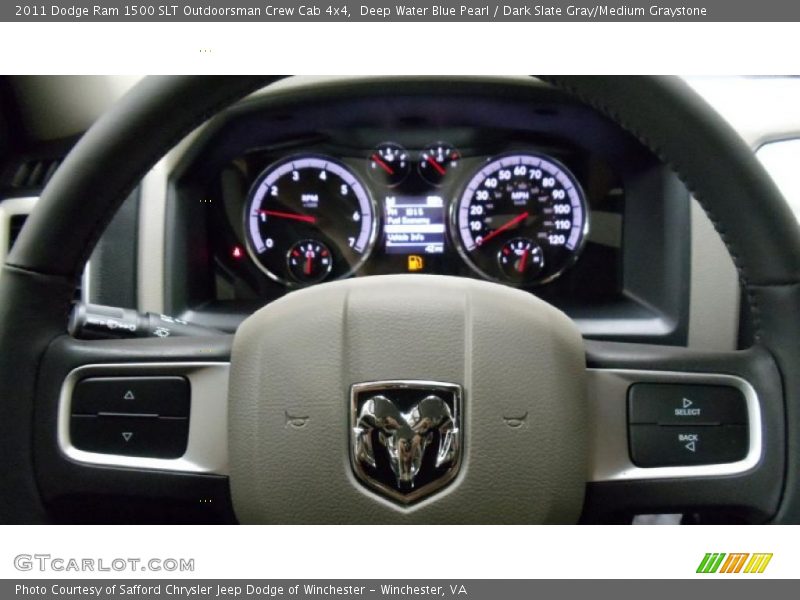 Deep Water Blue Pearl / Dark Slate Gray/Medium Graystone 2011 Dodge Ram 1500 SLT Outdoorsman Crew Cab 4x4