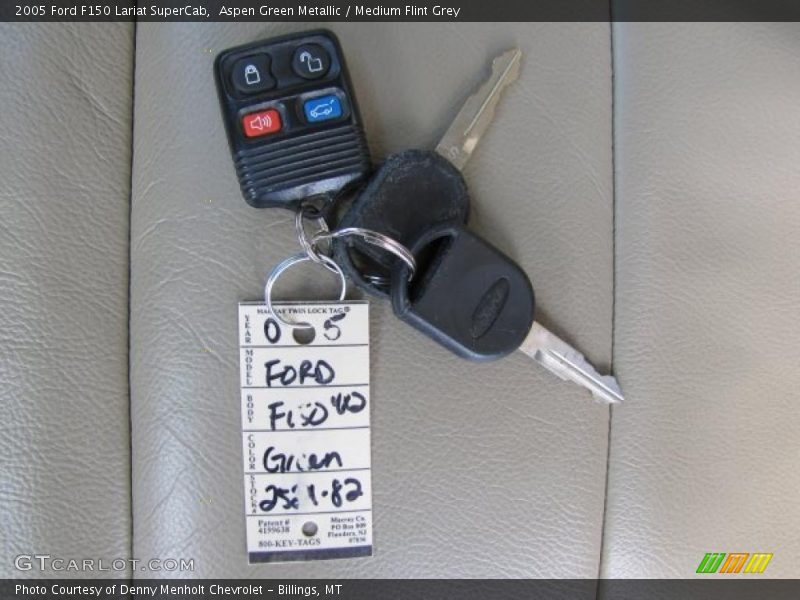 Aspen Green Metallic / Medium Flint Grey 2005 Ford F150 Lariat SuperCab