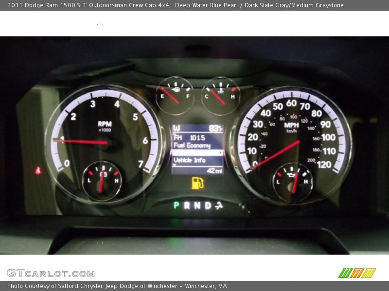 Deep Water Blue Pearl / Dark Slate Gray/Medium Graystone 2011 Dodge Ram 1500 SLT Outdoorsman Crew Cab 4x4