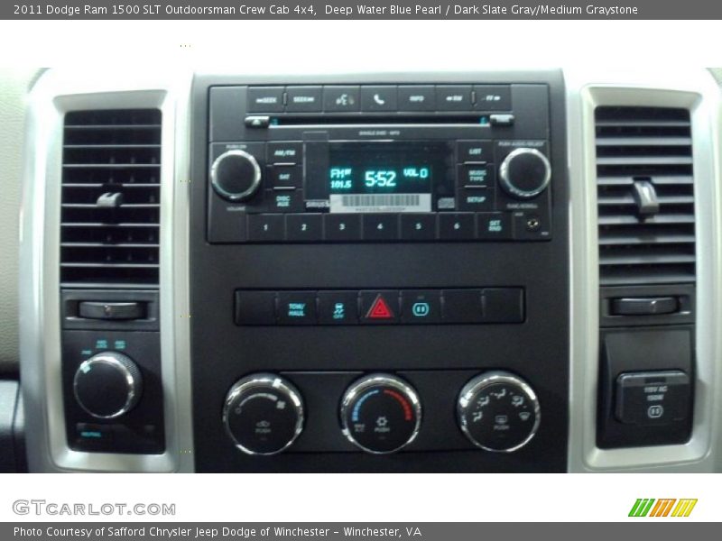 Deep Water Blue Pearl / Dark Slate Gray/Medium Graystone 2011 Dodge Ram 1500 SLT Outdoorsman Crew Cab 4x4