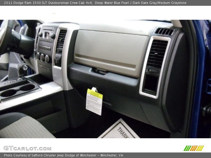 Deep Water Blue Pearl / Dark Slate Gray/Medium Graystone 2011 Dodge Ram 1500 SLT Outdoorsman Crew Cab 4x4
