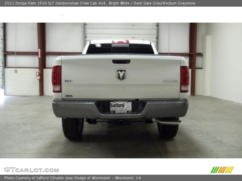 Bright White / Dark Slate Gray/Medium Graystone 2011 Dodge Ram 1500 SLT Outdoorsman Crew Cab 4x4