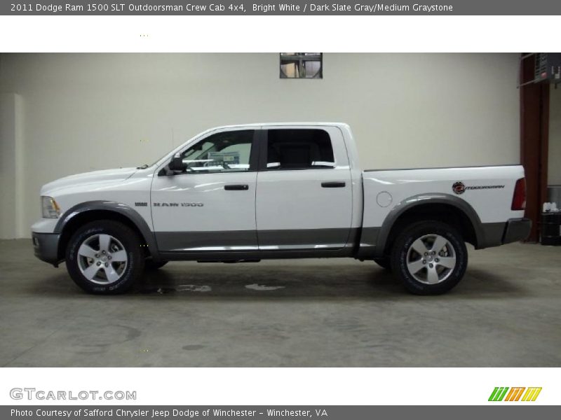 Bright White / Dark Slate Gray/Medium Graystone 2011 Dodge Ram 1500 SLT Outdoorsman Crew Cab 4x4