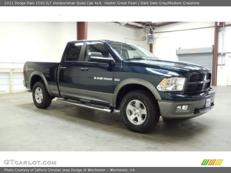 Hunter Green Pearl / Dark Slate Gray/Medium Graystone 2011 Dodge Ram 1500 SLT Outdoorsman Quad Cab 4x4