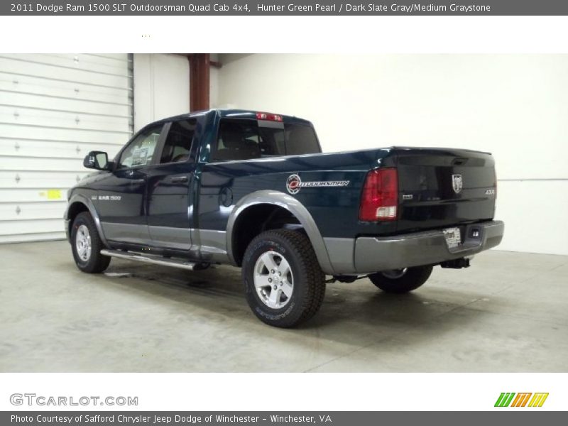 Hunter Green Pearl / Dark Slate Gray/Medium Graystone 2011 Dodge Ram 1500 SLT Outdoorsman Quad Cab 4x4