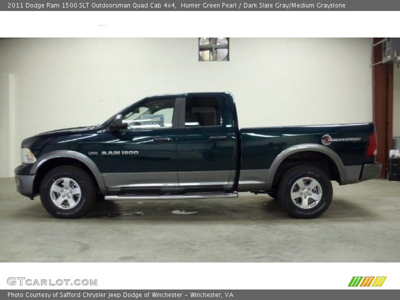 Hunter Green Pearl / Dark Slate Gray/Medium Graystone 2011 Dodge Ram 1500 SLT Outdoorsman Quad Cab 4x4