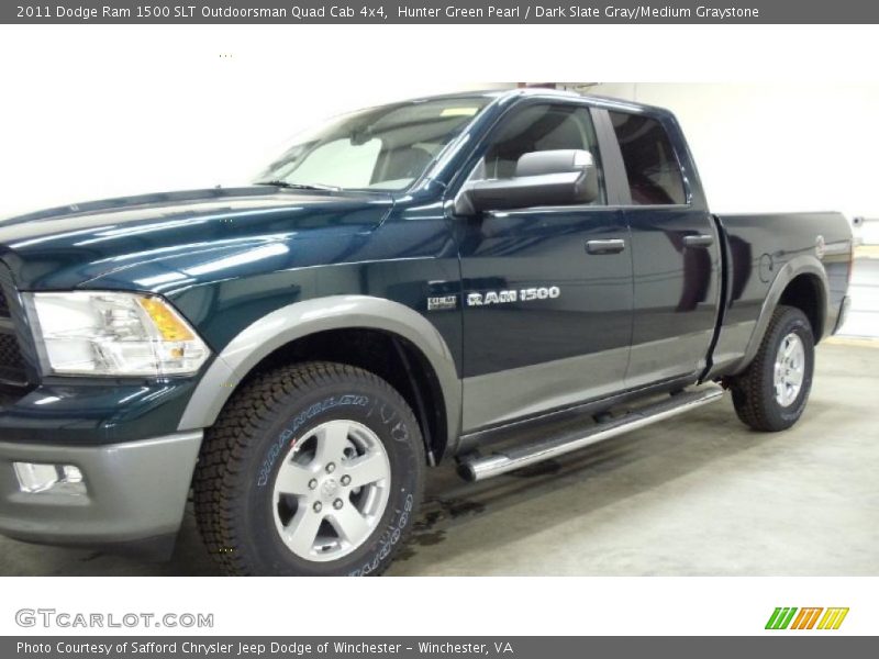 Hunter Green Pearl / Dark Slate Gray/Medium Graystone 2011 Dodge Ram 1500 SLT Outdoorsman Quad Cab 4x4