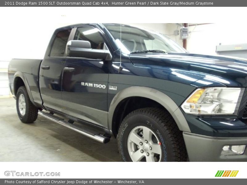 Hunter Green Pearl / Dark Slate Gray/Medium Graystone 2011 Dodge Ram 1500 SLT Outdoorsman Quad Cab 4x4