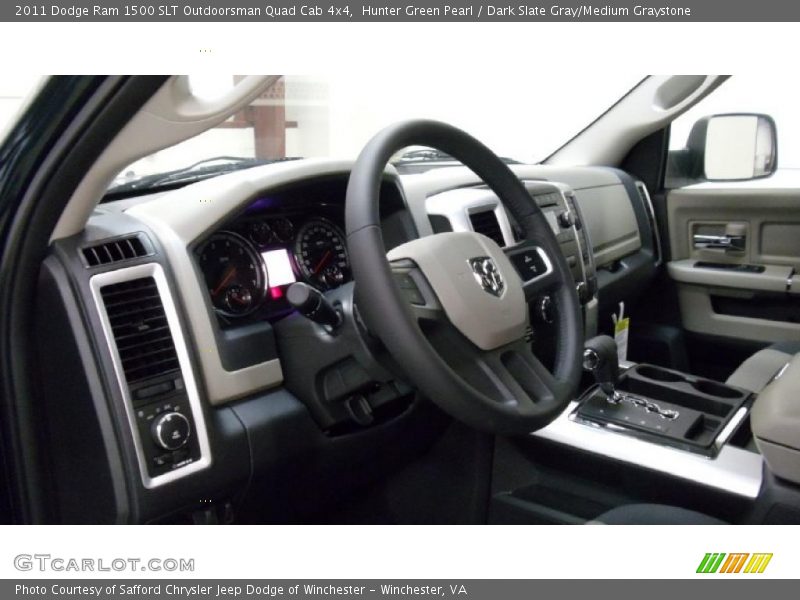 Hunter Green Pearl / Dark Slate Gray/Medium Graystone 2011 Dodge Ram 1500 SLT Outdoorsman Quad Cab 4x4