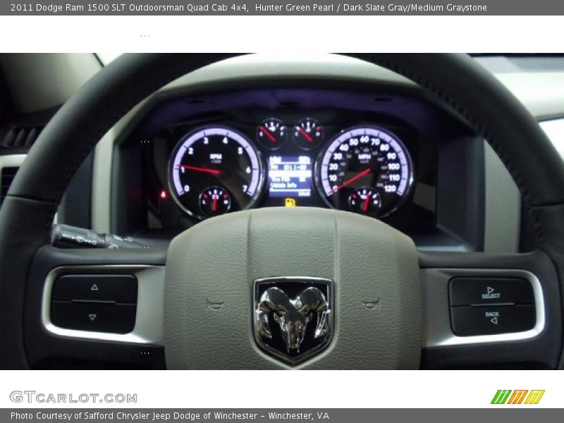 Hunter Green Pearl / Dark Slate Gray/Medium Graystone 2011 Dodge Ram 1500 SLT Outdoorsman Quad Cab 4x4