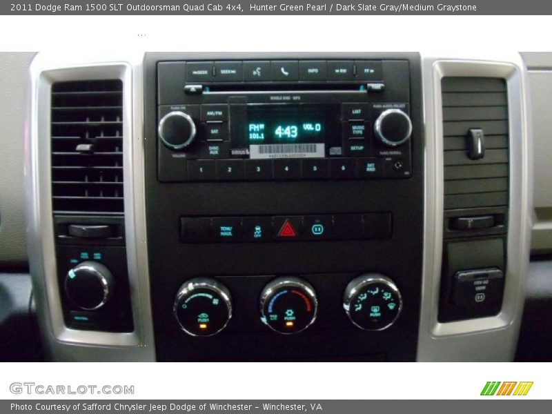Hunter Green Pearl / Dark Slate Gray/Medium Graystone 2011 Dodge Ram 1500 SLT Outdoorsman Quad Cab 4x4