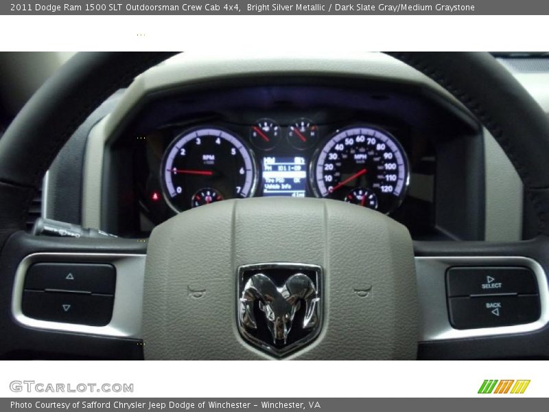 Bright Silver Metallic / Dark Slate Gray/Medium Graystone 2011 Dodge Ram 1500 SLT Outdoorsman Crew Cab 4x4