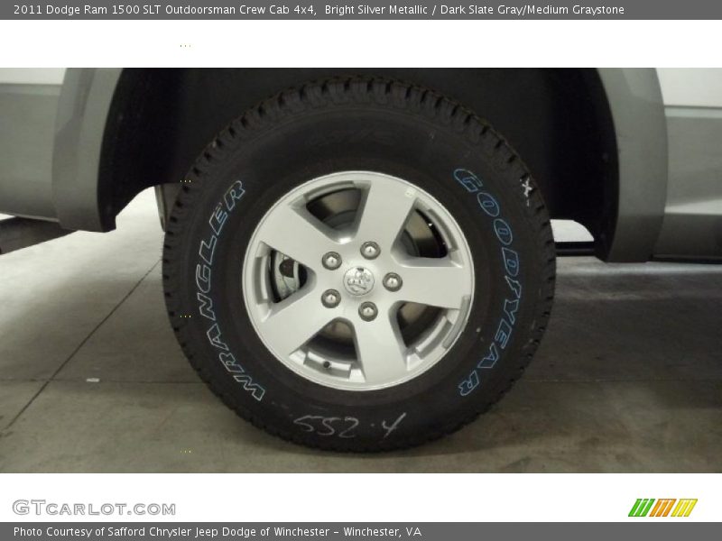 Bright Silver Metallic / Dark Slate Gray/Medium Graystone 2011 Dodge Ram 1500 SLT Outdoorsman Crew Cab 4x4