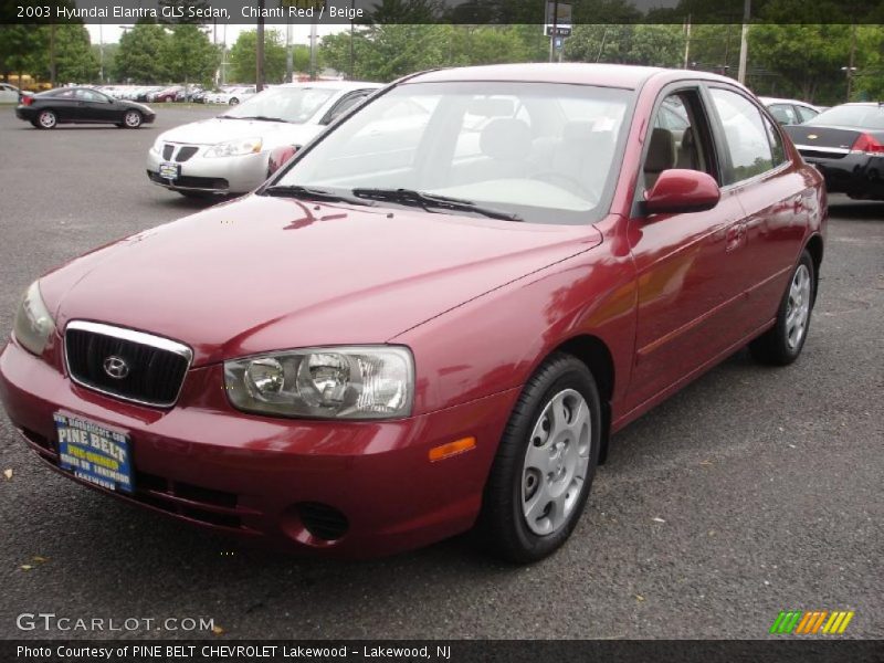 Chianti Red / Beige 2003 Hyundai Elantra GLS Sedan