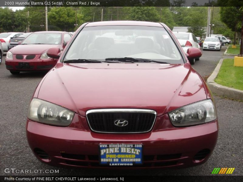 Chianti Red / Beige 2003 Hyundai Elantra GLS Sedan