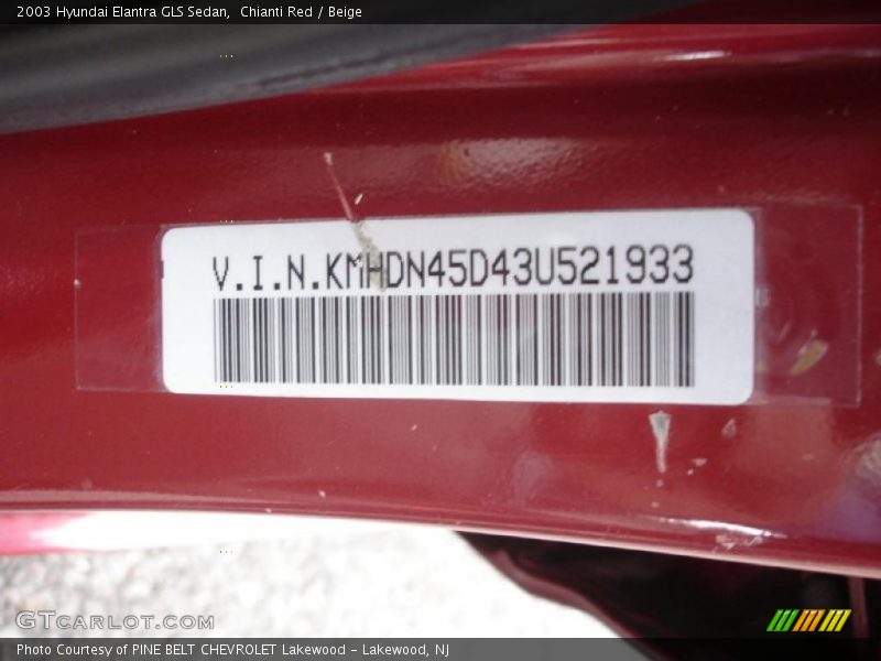 Chianti Red / Beige 2003 Hyundai Elantra GLS Sedan