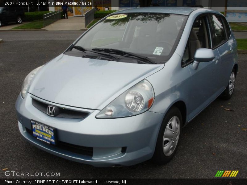 Lunar Mist Blue Metallic / Beige 2007 Honda Fit