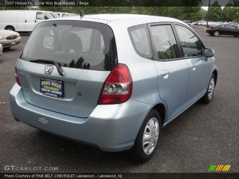 Lunar Mist Blue Metallic / Beige 2007 Honda Fit