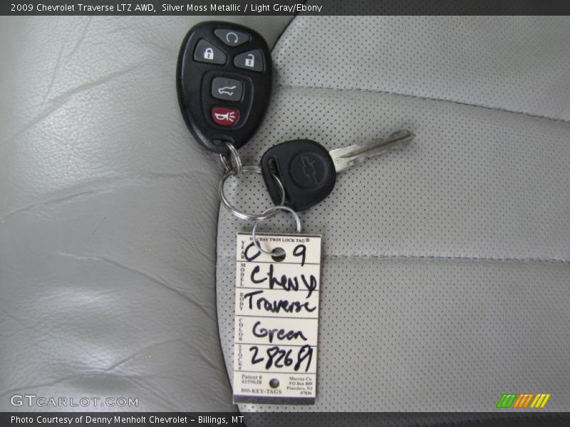 Silver Moss Metallic / Light Gray/Ebony 2009 Chevrolet Traverse LTZ AWD
