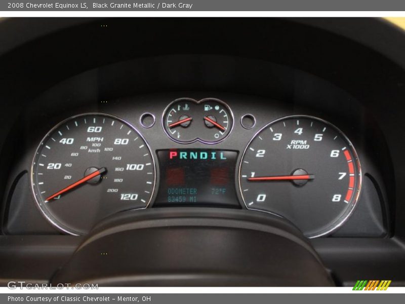 Black Granite Metallic / Dark Gray 2008 Chevrolet Equinox LS