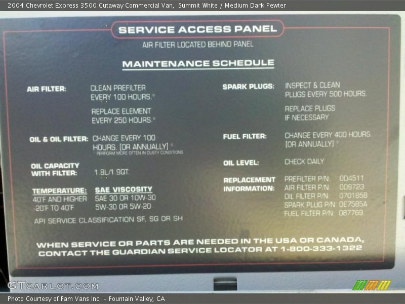 Summit White / Medium Dark Pewter 2004 Chevrolet Express 3500 Cutaway Commercial Van