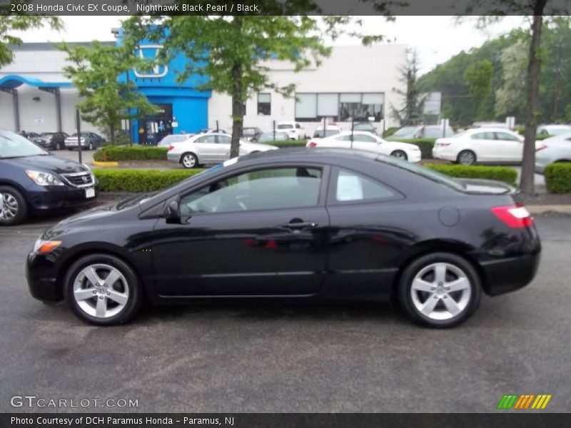Nighthawk Black Pearl / Black 2008 Honda Civic EX Coupe