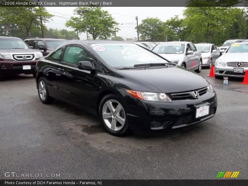 Nighthawk Black Pearl / Black 2008 Honda Civic EX Coupe