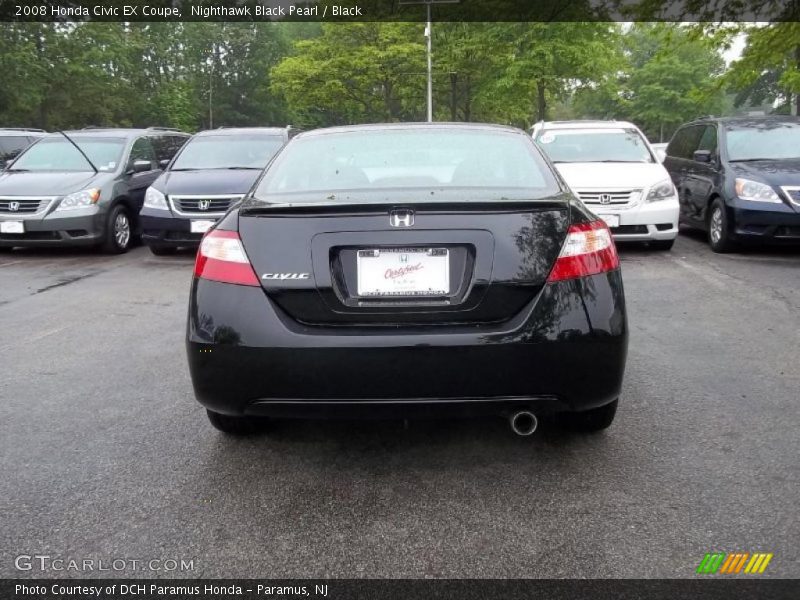 Nighthawk Black Pearl / Black 2008 Honda Civic EX Coupe