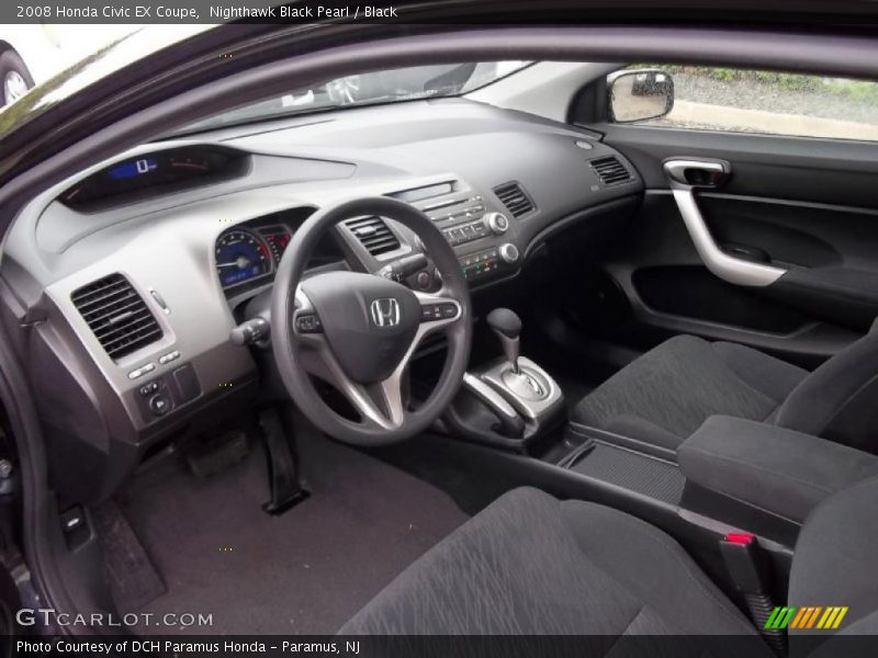 Nighthawk Black Pearl / Black 2008 Honda Civic EX Coupe