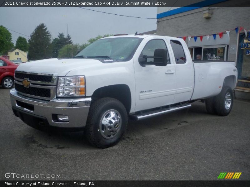 Front 3/4 View of 2011 Silverado 3500HD LTZ Extended Cab 4x4 Dually