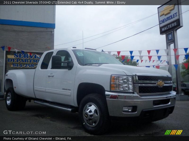 Summit White / Ebony 2011 Chevrolet Silverado 3500HD LTZ Extended Cab 4x4 Dually