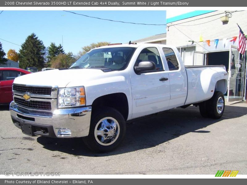 Summit White / Light Titanium/Ebony 2008 Chevrolet Silverado 3500HD LT Extended Cab 4x4 Dually