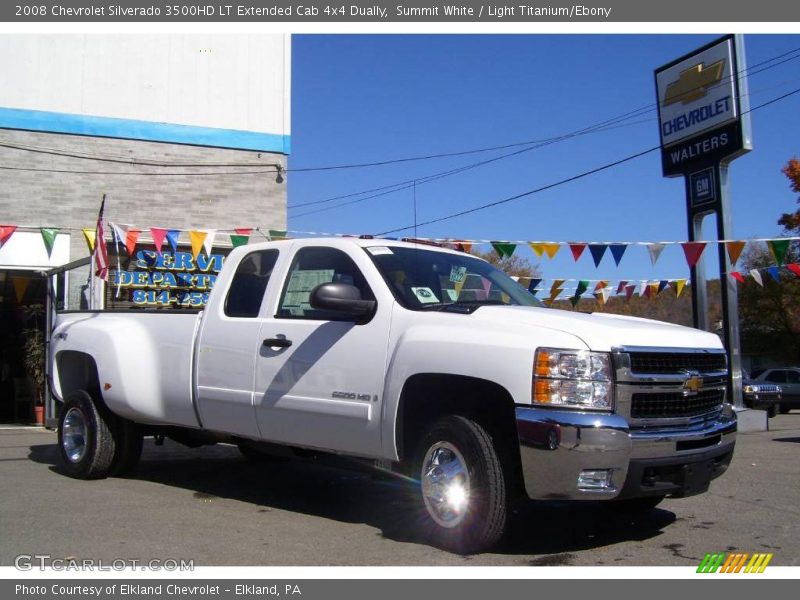 Summit White / Light Titanium/Ebony 2008 Chevrolet Silverado 3500HD LT Extended Cab 4x4 Dually