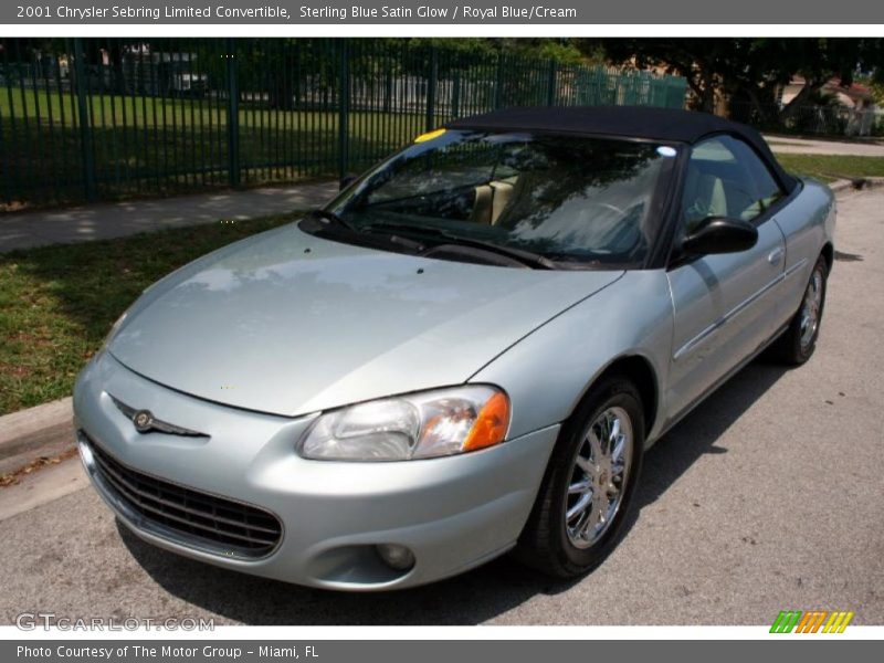 Sterling Blue Satin Glow / Royal Blue/Cream 2001 Chrysler Sebring Limited Convertible