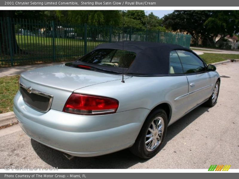 Sterling Blue Satin Glow / Royal Blue/Cream 2001 Chrysler Sebring Limited Convertible