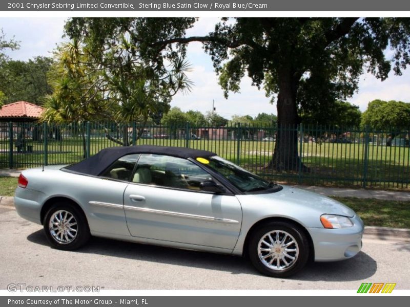 Sterling Blue Satin Glow / Royal Blue/Cream 2001 Chrysler Sebring Limited Convertible