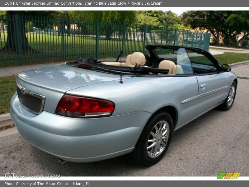 Sterling Blue Satin Glow / Royal Blue/Cream 2001 Chrysler Sebring Limited Convertible