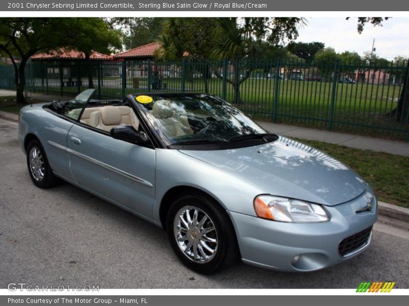 Sterling Blue Satin Glow / Royal Blue/Cream 2001 Chrysler Sebring Limited Convertible