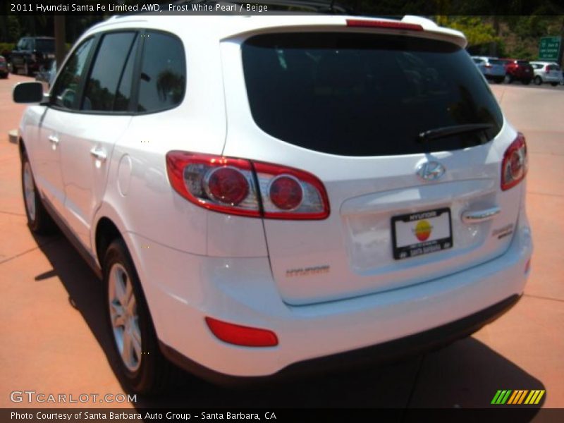 Frost White Pearl / Beige 2011 Hyundai Santa Fe Limited AWD