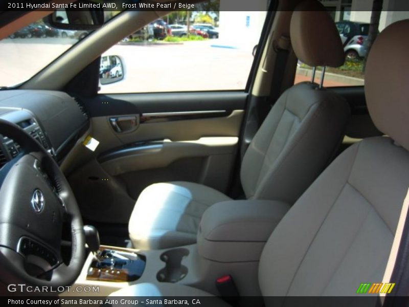 Frost White Pearl / Beige 2011 Hyundai Santa Fe Limited AWD