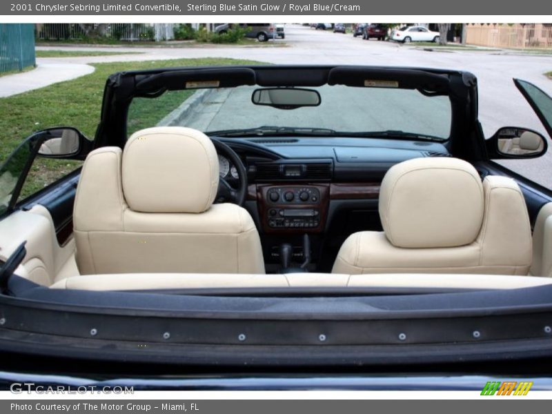 Sterling Blue Satin Glow / Royal Blue/Cream 2001 Chrysler Sebring Limited Convertible