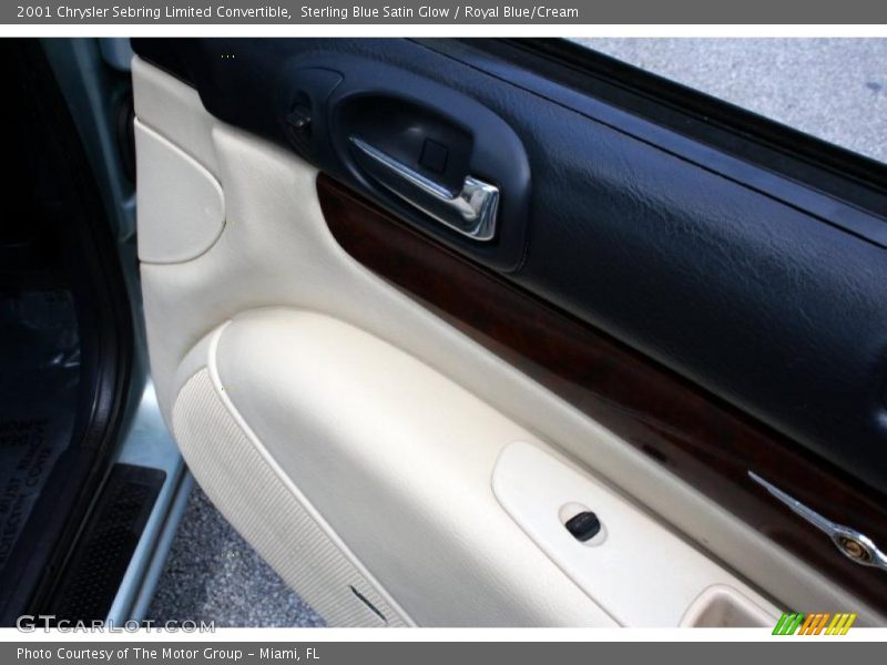 Sterling Blue Satin Glow / Royal Blue/Cream 2001 Chrysler Sebring Limited Convertible