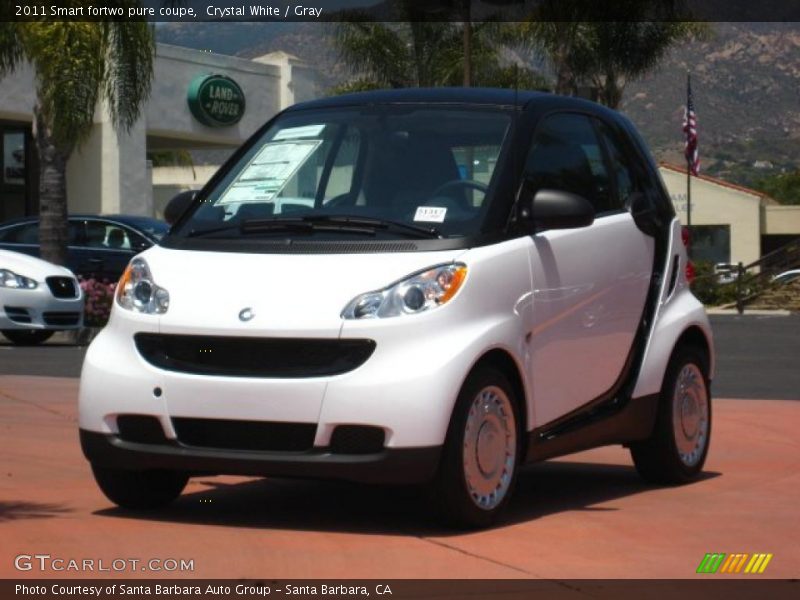 Crystal White / Gray 2011 Smart fortwo pure coupe