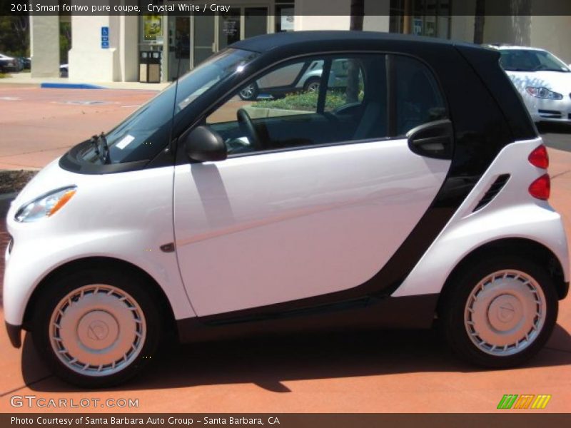 Crystal White / Gray 2011 Smart fortwo pure coupe
