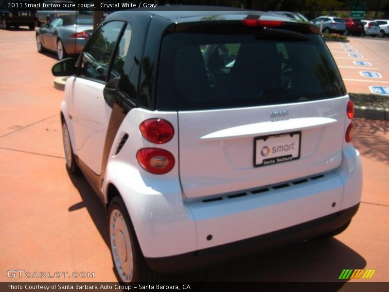 Crystal White / Gray 2011 Smart fortwo pure coupe